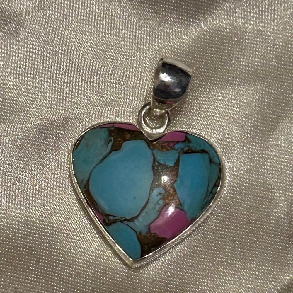 Sterling Silver Cotton Candy Heart Pendant